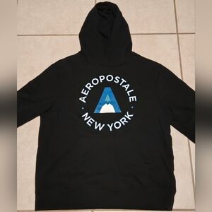 Aeropostale Women's Black Hoodie Long Sleeve Sweater Size XL Graphic Pullover